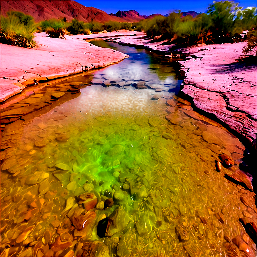 Stream Through Desert Oasis Png Qli