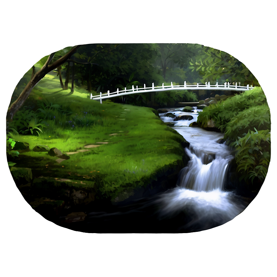 Stream with Footbridge PNG 29 PNG with transparent background