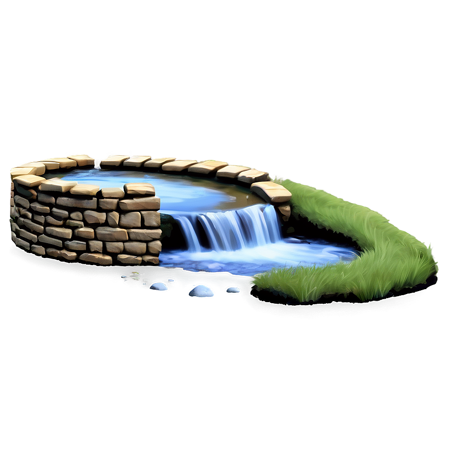 Stream with Waterwheel PNG otx PNG with transparent background