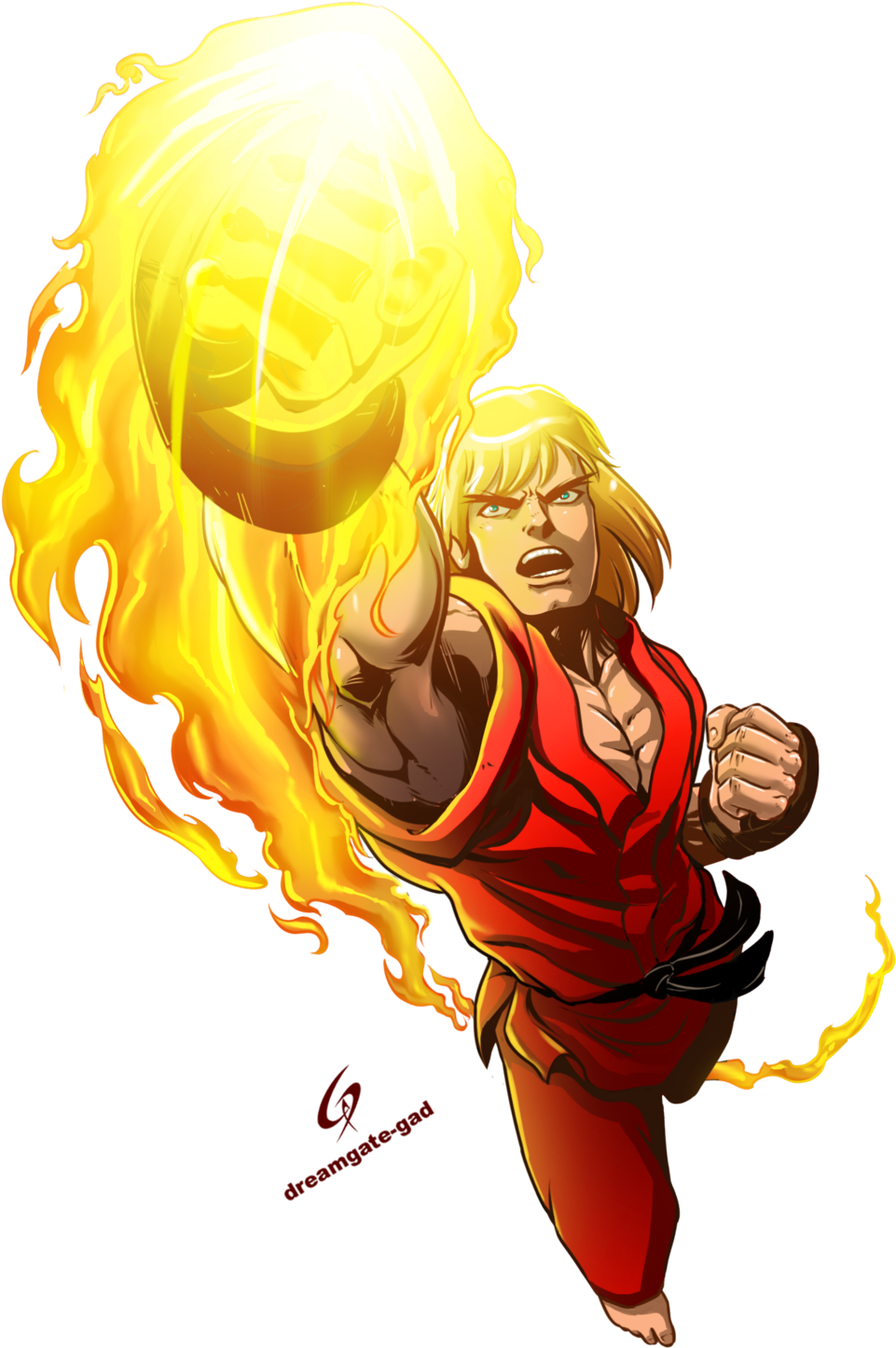 Street Fighter Ken Masters Hadouken Artwork