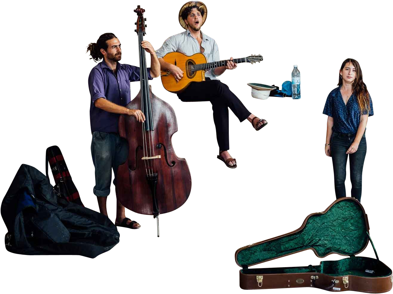 Street_ Musicians_ Performing PNG with transparent background