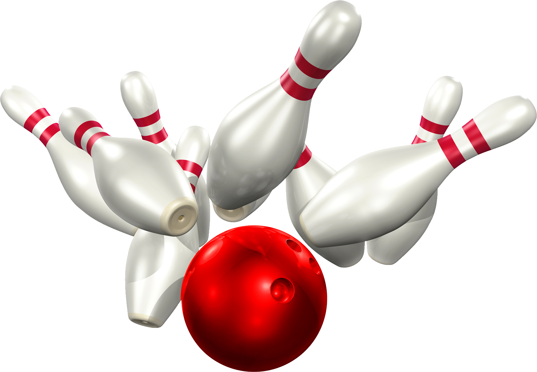 Striking Bowling Balland Pins