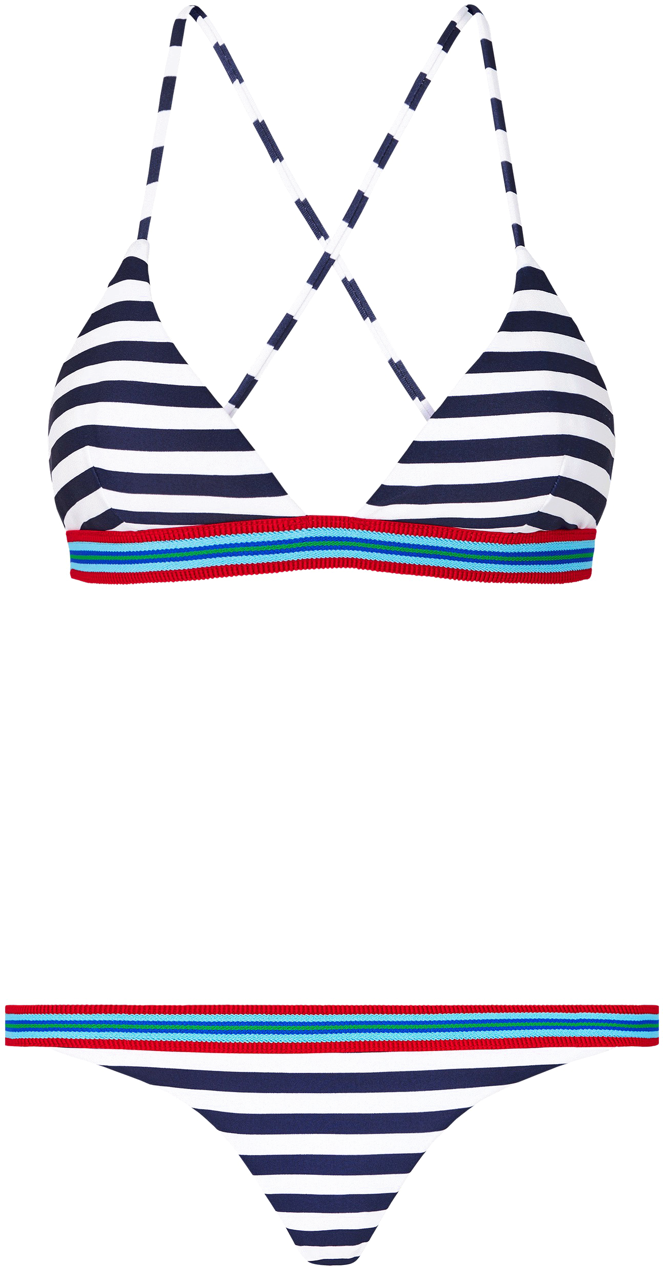 Striped Bikini Set Nautical Design