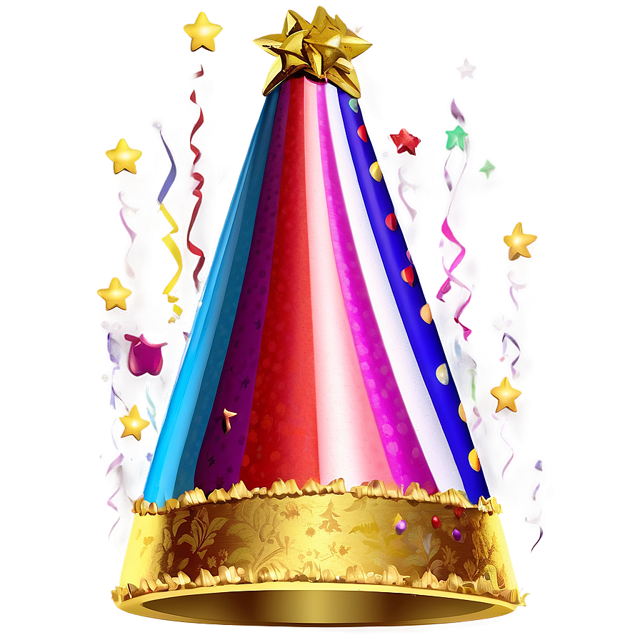 Striped Birthday Hat PNG 05042024 PNG image with a transparent background, free high-resolution download