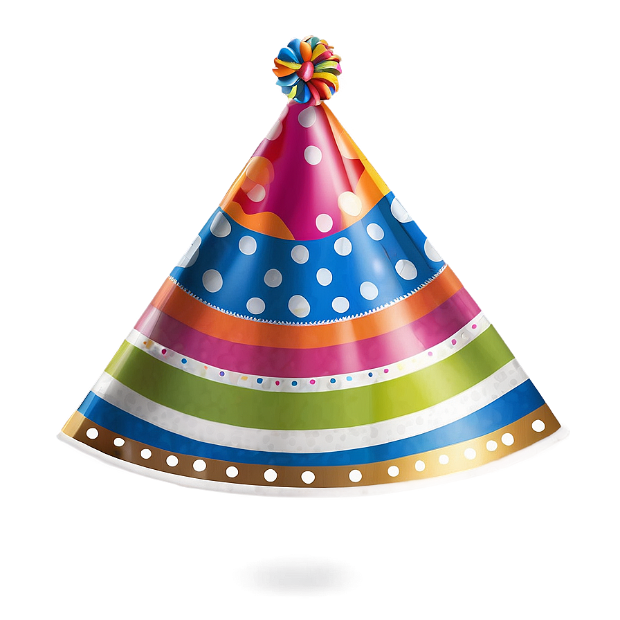 Striped Birthday Hat PNG swi PNG image with a transparent background, free high-resolution download