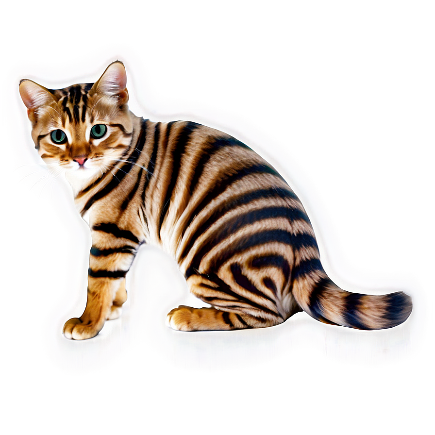 Striped Cat Figure Png D