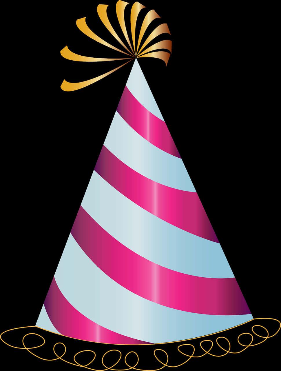Striped Celebration Party Hat PNG with transparent background