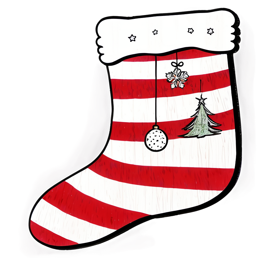 Striped Christmas Stocking Png 06132024