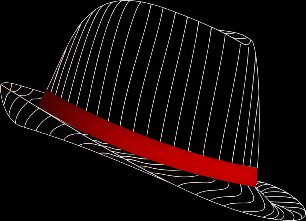 Striped Fedora Hat Graphic PNG with transparent background