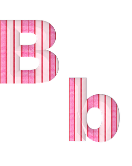 Striped Letter Design B PNG with transparent background
