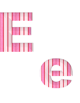 Striped Letter E Design PNG with transparent background