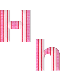 Striped_ Letter_ H_and_h PNG with transparent background