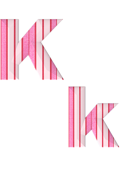 Striped Letter K Design PNG with transparent background