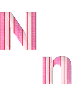 Striped Letter N Design PNG with transparent background