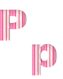 Striped Letter P Design PNG with transparent background