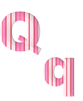 Striped Letter Qand I Design PNG with transparent background