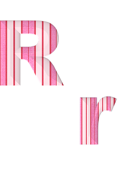 Striped Letter R Variations PNG with transparent background