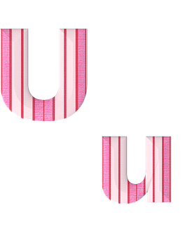 Striped Letter U Graphic PNG with transparent background