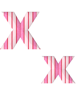 Striped Letter X Illusion PNG with transparent background