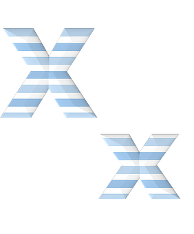 Striped Letter X Illusion PNG with transparent background
