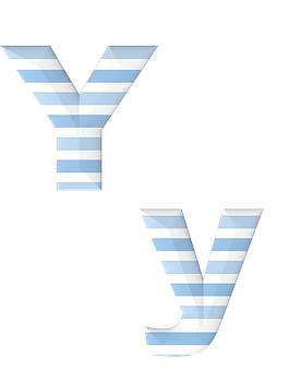 Striped Letter Y Reflection