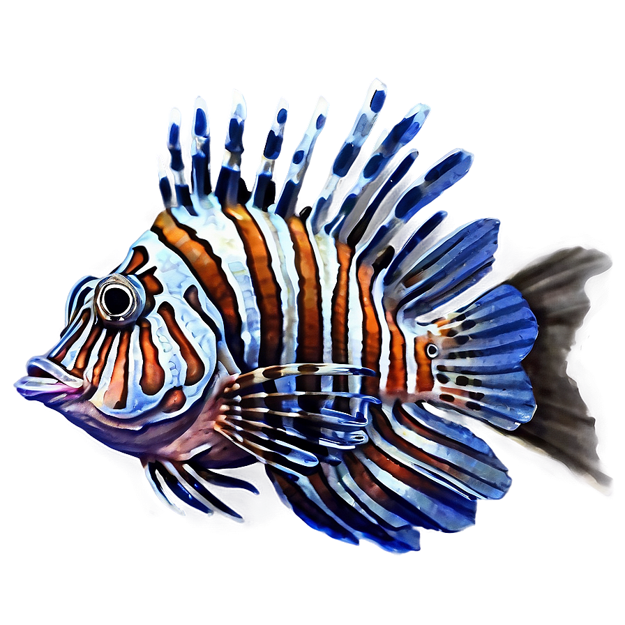 Striped Lionfish Artwork Png 06292024