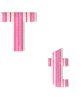 Striped Lowercase T Uppercase T PNG with transparent background