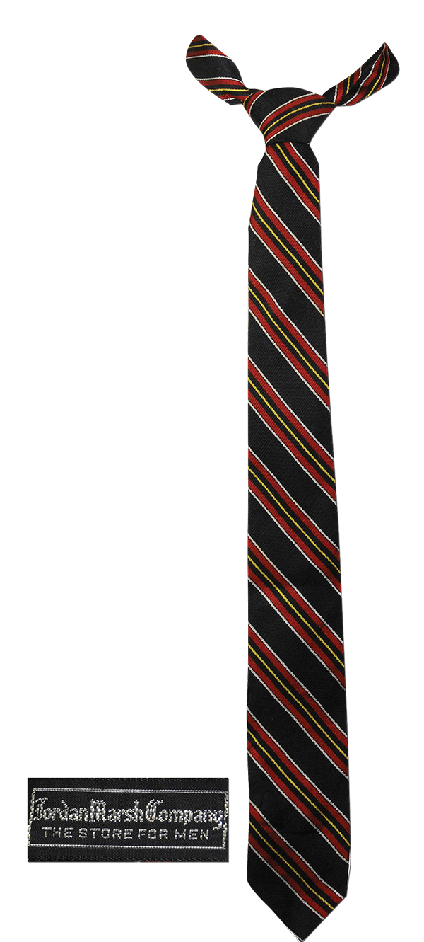 Striped Necktiewith Logo Tag