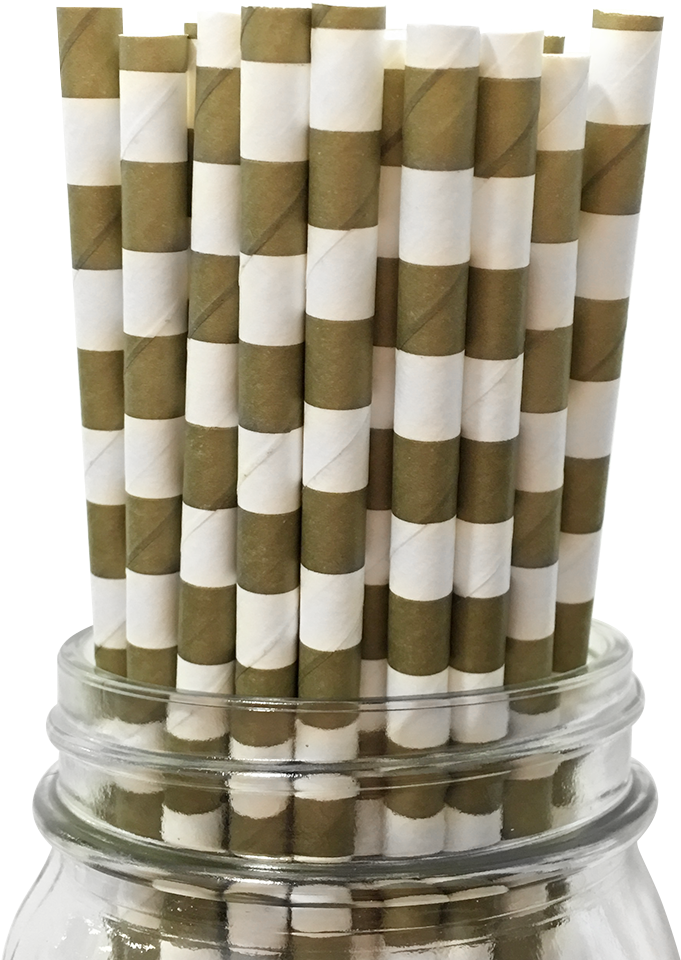 Gold Rugby Striped 25pc Paper Straws , Png Download - Paper Straws No Background, Transparent Png PNG image with a transparent background, free high-resolution download