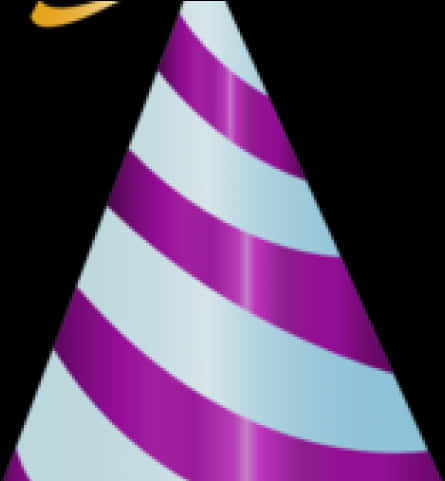 Striped Party Hat Corner View PNG with transparent background