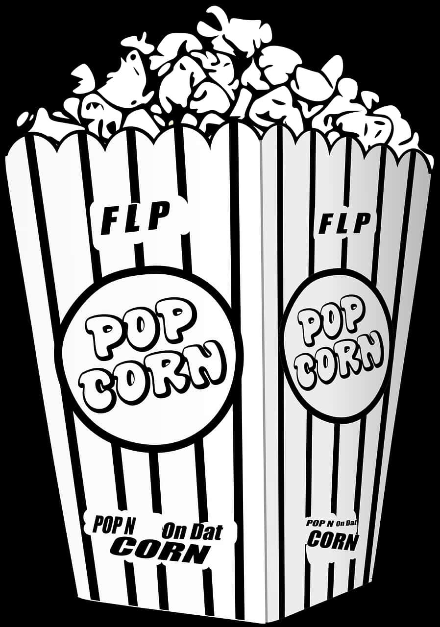 Striped Popcorn Container Clipart