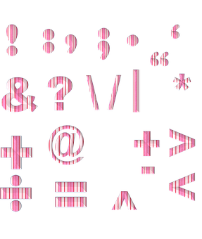 Striped Punctuation Marks PNG image with a transparent background, free high-resolution download
