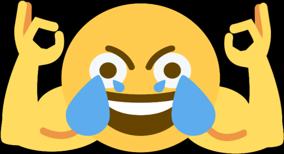 Strong Laughing Emojiwith Tears PNG with transparent background