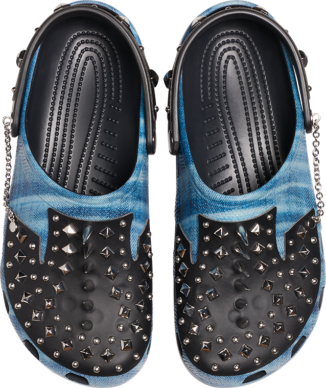 Studded Blue Denim Crocs