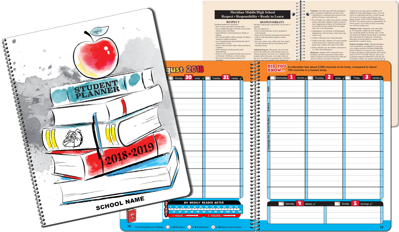Student Planner Coverand Interior Design PNG image with a transparent background, free high-resolution download