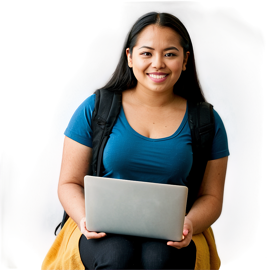 Student With Laptop Png Ena