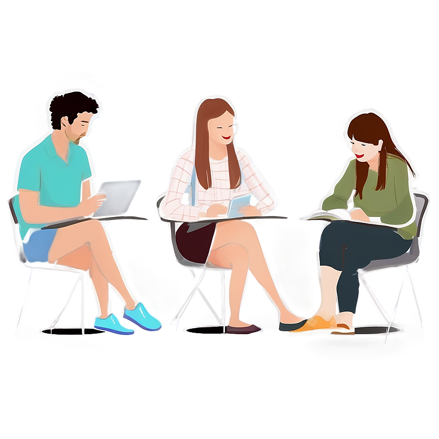Study Group Illustration PNG 21 PNG with transparent background