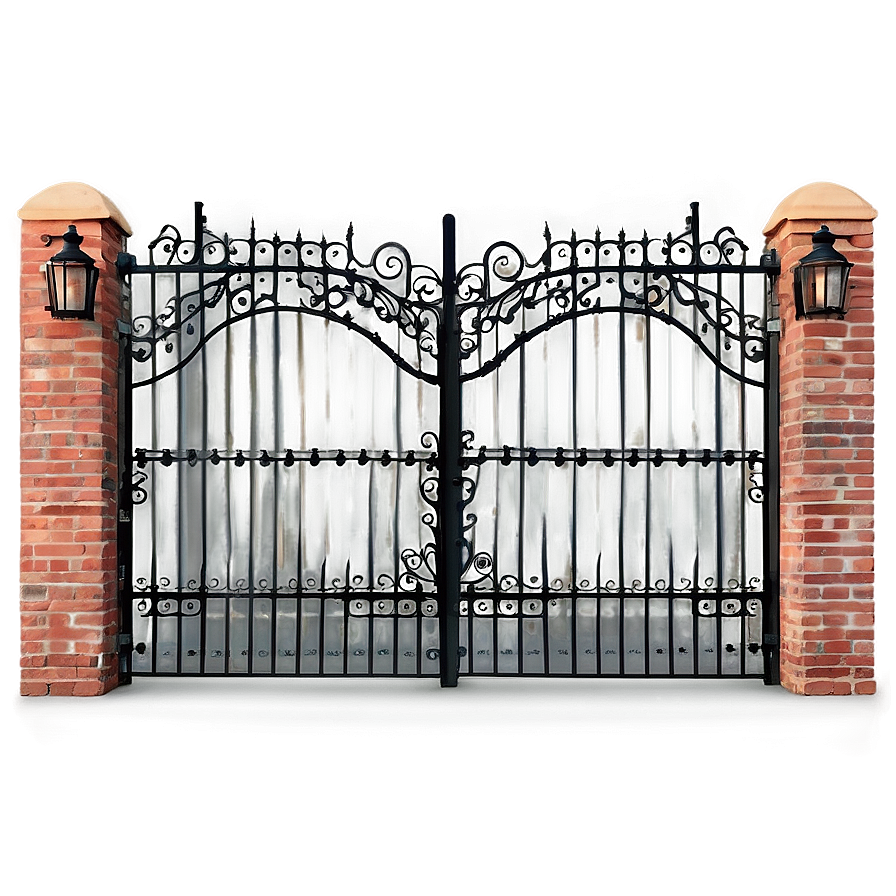 Sturdy Brick And Iron Gate Png 05242024