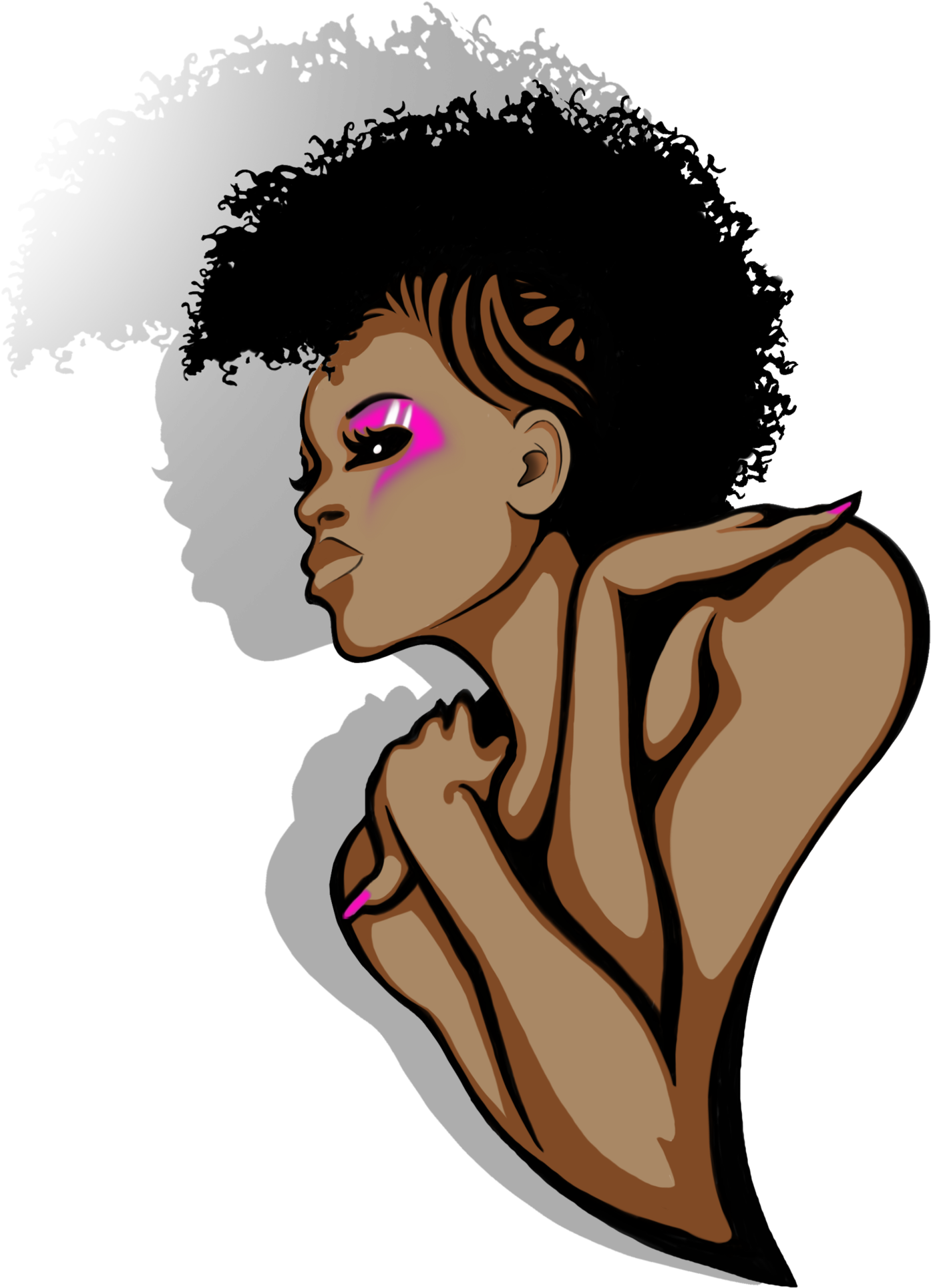 Stylish Afro Hairstyle Illustration