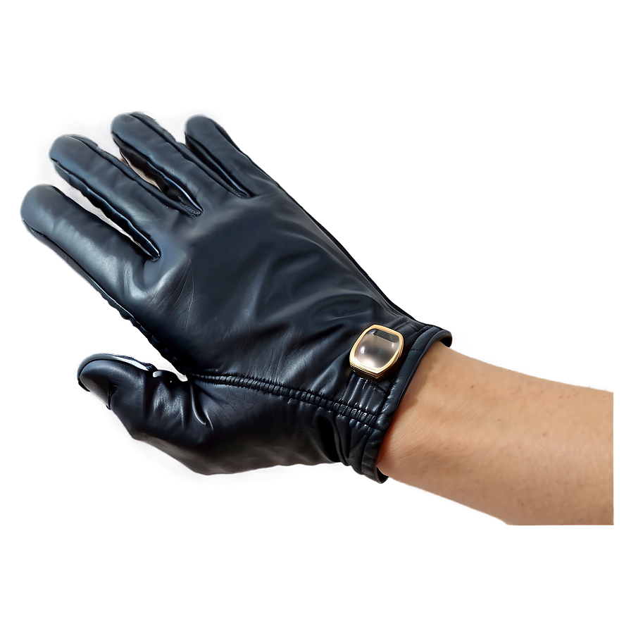 Stylish Black Leather Gloves Png Aqk94