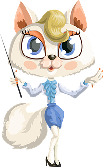 Stylish Cartoon Cat Illustration PNG with transparent background