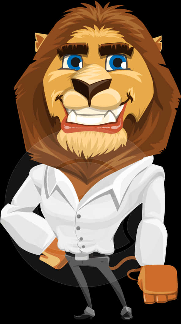 Stylish Cartoon Lion Character