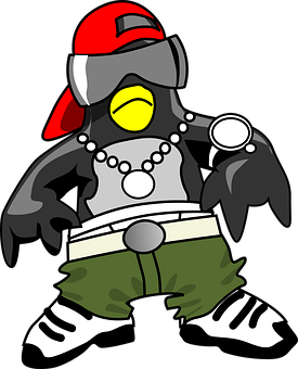 Stylish Cartoon Penguinwith Accessories PNG with transparent background
