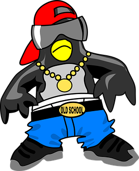 Stylish Cartoon Penguinwith Attitude PNG with transparent background