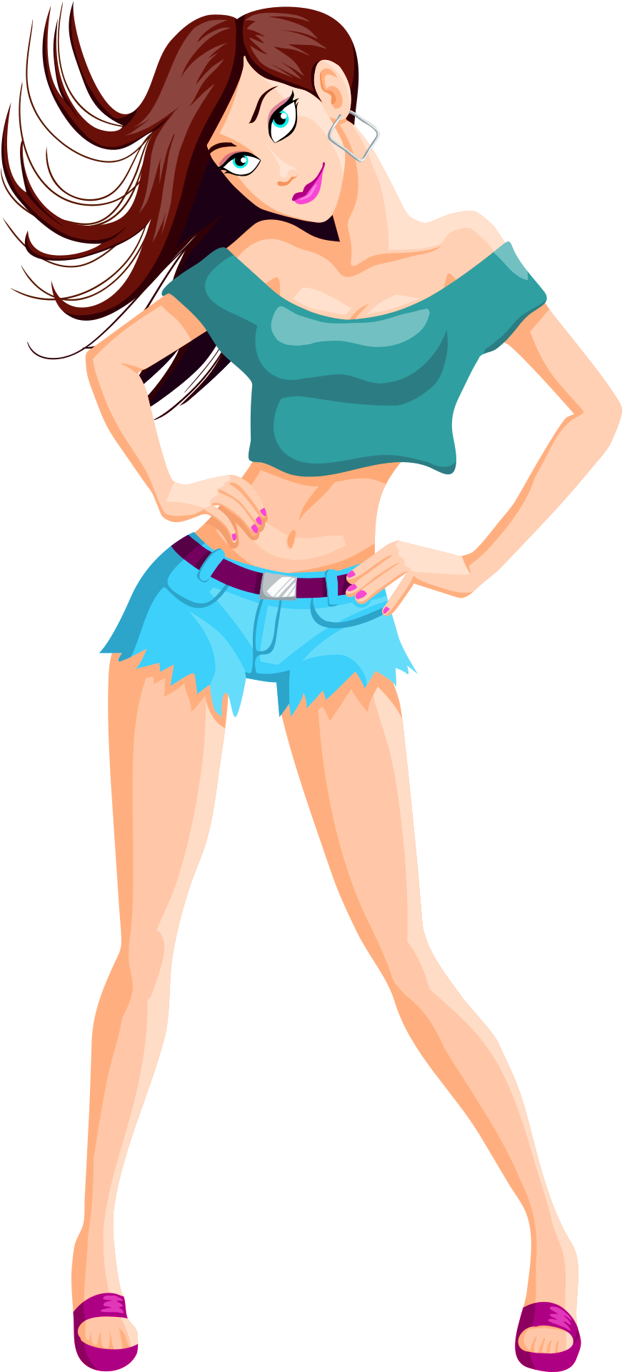 Sexy Girl Vector Png Image - Chica Animada Sexy Png, Transparent Png PNG with transparent background