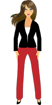 Stylish Cartoon Woman Vector PNG image with a transparent background, free high-resolution download