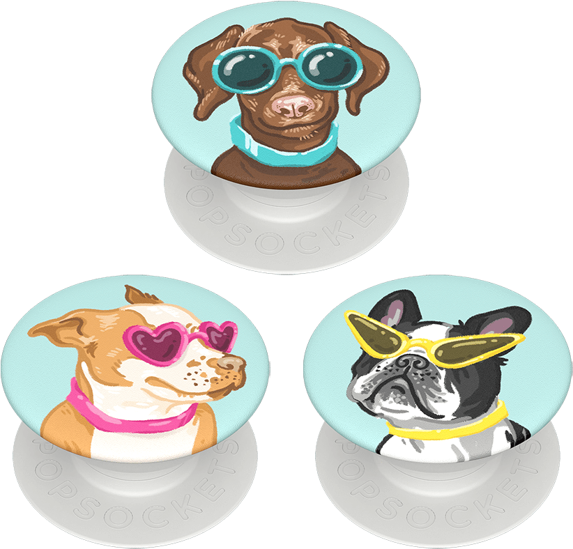 Stylish Dogs With Sunglasses Pop Sockets