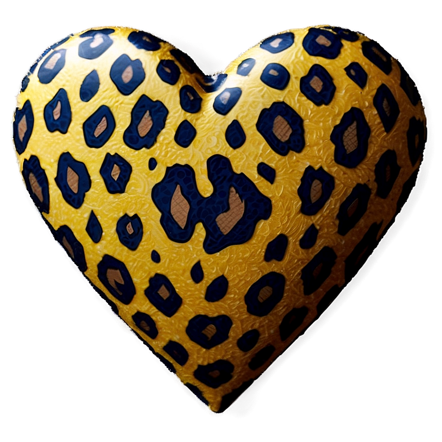 Stylish Leopard Heart Pattern Png Xel