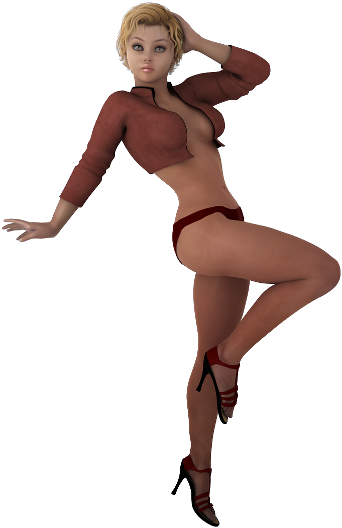 Stylish Lingerieand Heels3 D Model