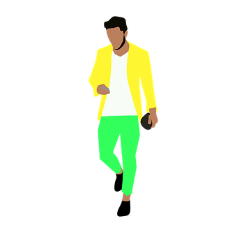Stylish Man Walking Illustration PNG with transparent background